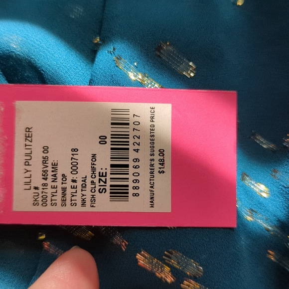 NWT Lilly Pulitzer silk Sienne top, size 00 - Picture 5 of 12